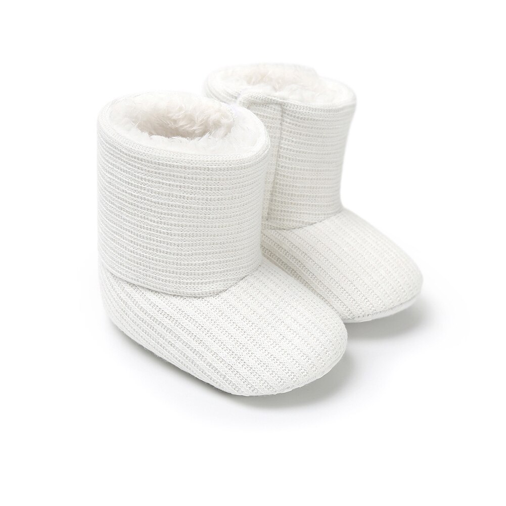 Inverno botas de neve de malha bebê menino menina sola macia sólido primeiro walker pelúcia forrado sapatos de lã 0-18m: W / 2-M