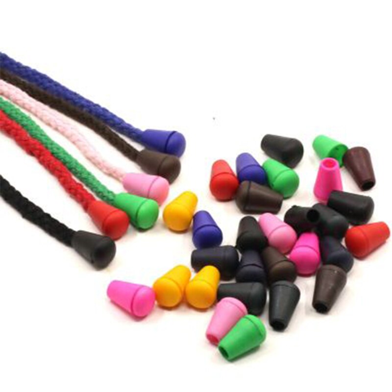 20Pcs DIY Cord Ends Bell Stopper With Lid Lock Colorful Plastic Toggle Clip For Paracord Clothes Bags Sports Wear Shoes