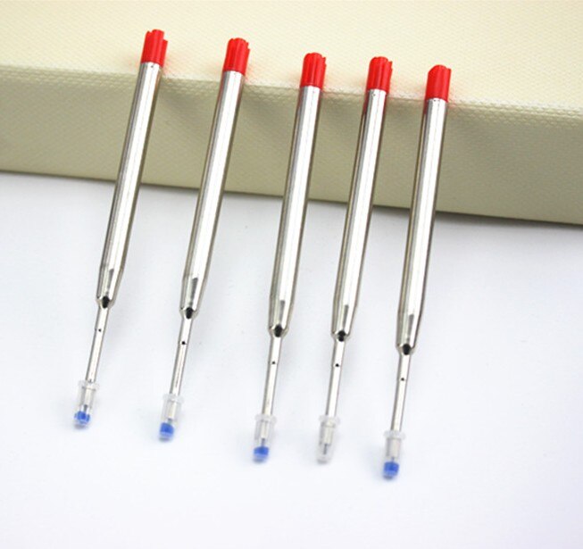 Office minimalism style Blue/black medium Nib Ballpoint Diamonds ball Pen Refills School & office office supplies: 10PCS Red