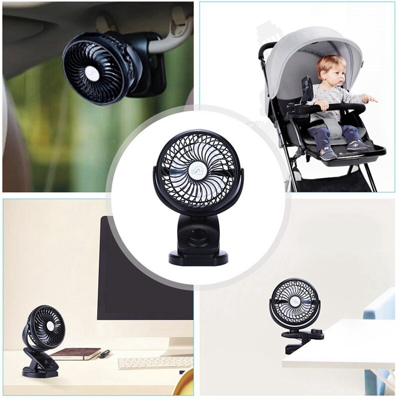 Top Deals Batterij Operated Clip Op Wandelwagen Fan-Mini Draagbare Bureau Ventilator Met Oplaadbare 4400Ma Batterij Aangedreven Ventilator Voor baby S