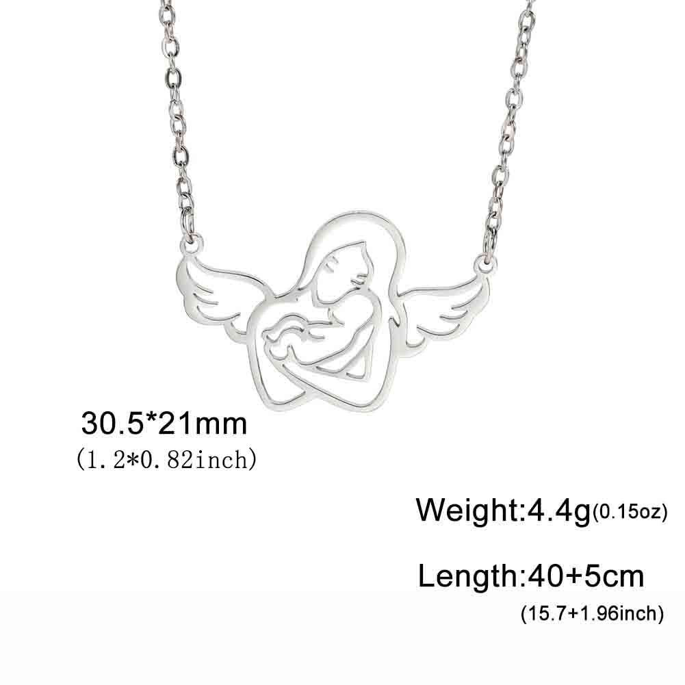 Cazador encantador colgante familiar para mamá, papá, niños, bebé, mujer embarazada, gargantilla de acero inoxidable, joyería, del Día de la madre,: Morado