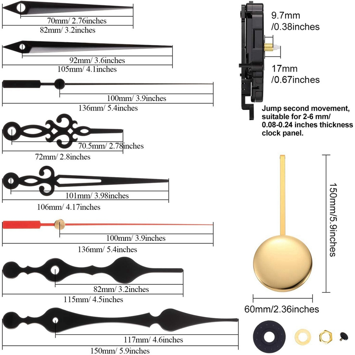 Quartz Pendulum Trigger Clock Movement Chime Westminster Melody Mechanism Clock Kit met 3 paar wijzers