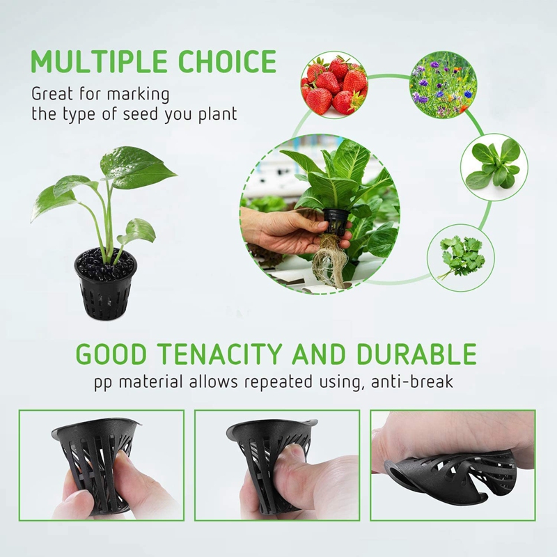 Macetas de red hidropónica para jardín, balcón, cultivo hidropónico y sin suelo, 8Cm, 45 piezas