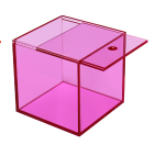 Kleurrijke Translucent Acryl Display Box Vierkante Kubus Voor Bureau/Home Decor, Snoep Sieraden Accessorie Storage Case: XXL / Bruin