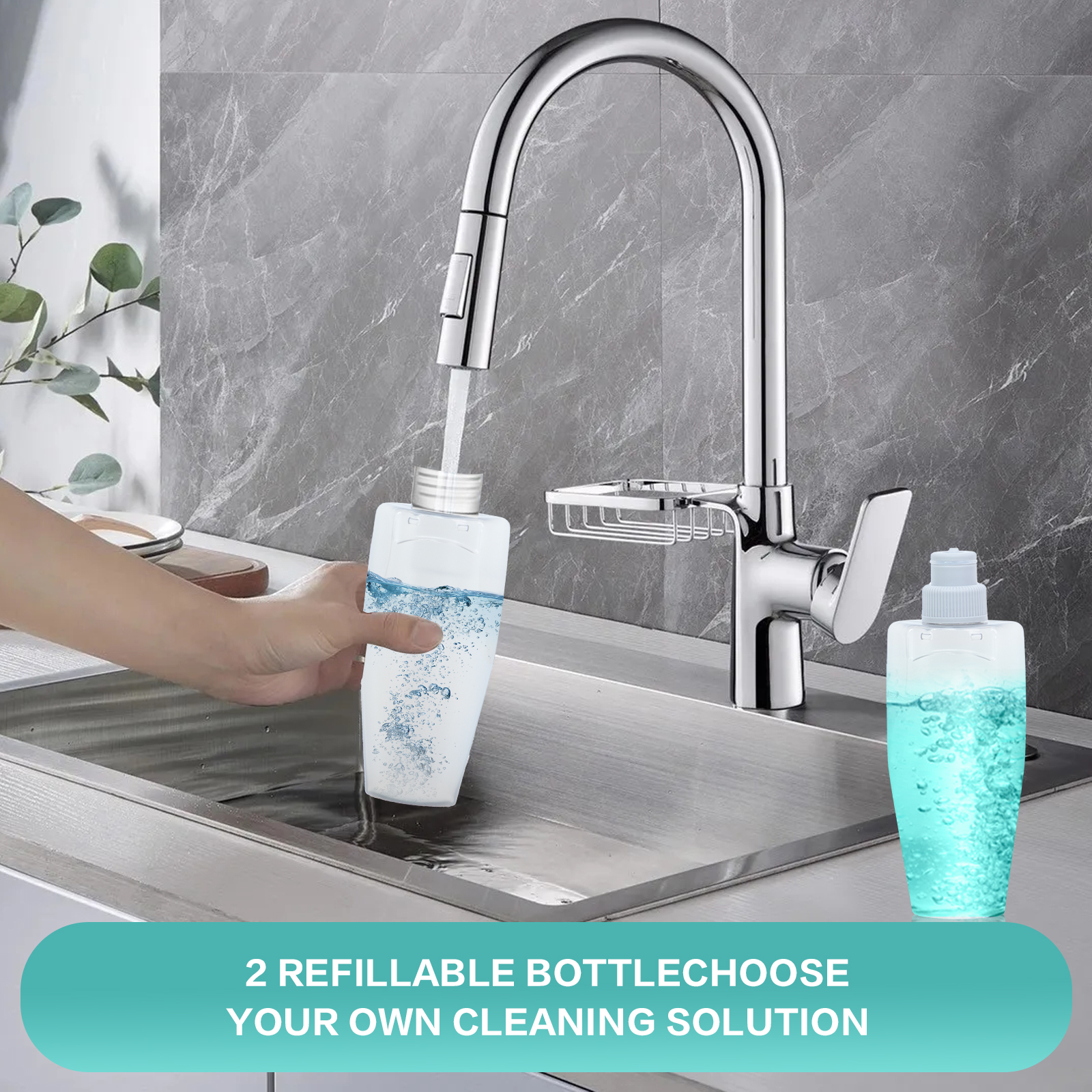 Microvezel spuitmop voor vloerreiniging - Herbruikbare vloermop met 1/4 wasbare dweilpad voor het reinigen van hardhouten laminaatvloeren