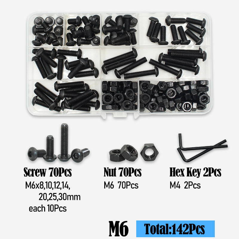 Vis à capuchon hexagonal rond 2510p M2 M2.5 M3 M4 M6 Grade10.9, tête de bouton ronde, vis d'entraînement Allen, kit de rondelles d'écrou à boulon ISO7380: Violet