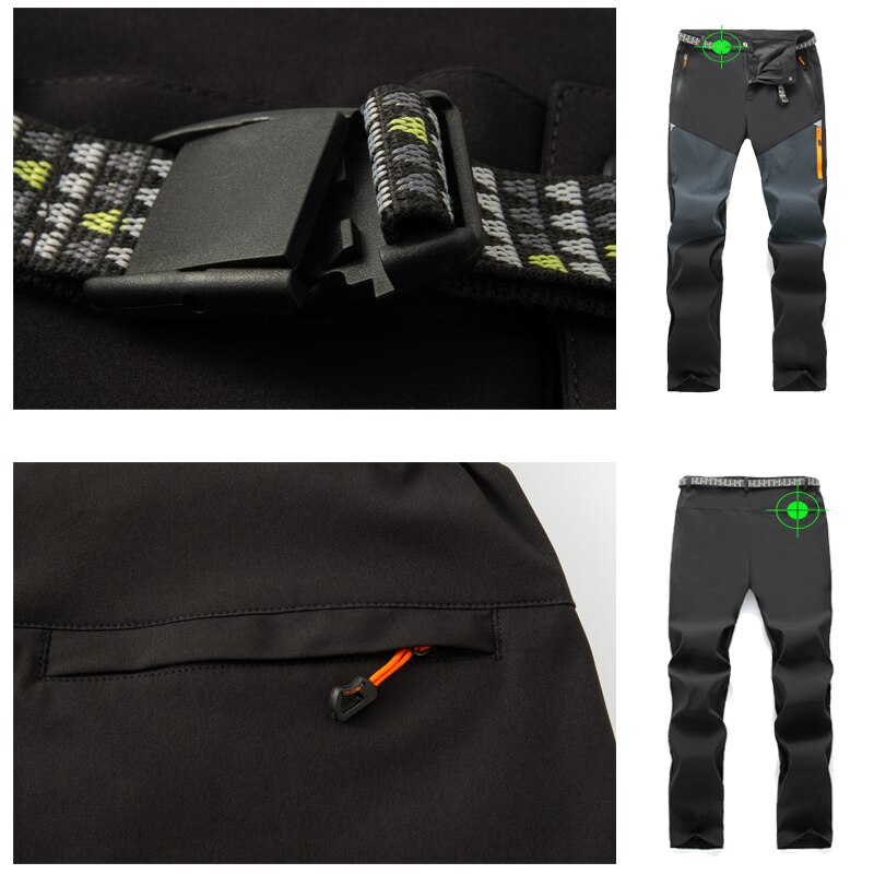 TRVLWEGO Hiking spodnie kempingowe Men Summer Thin Breathable Quick Dry Pant Outdoor Sports Climbing Waterproof Pants