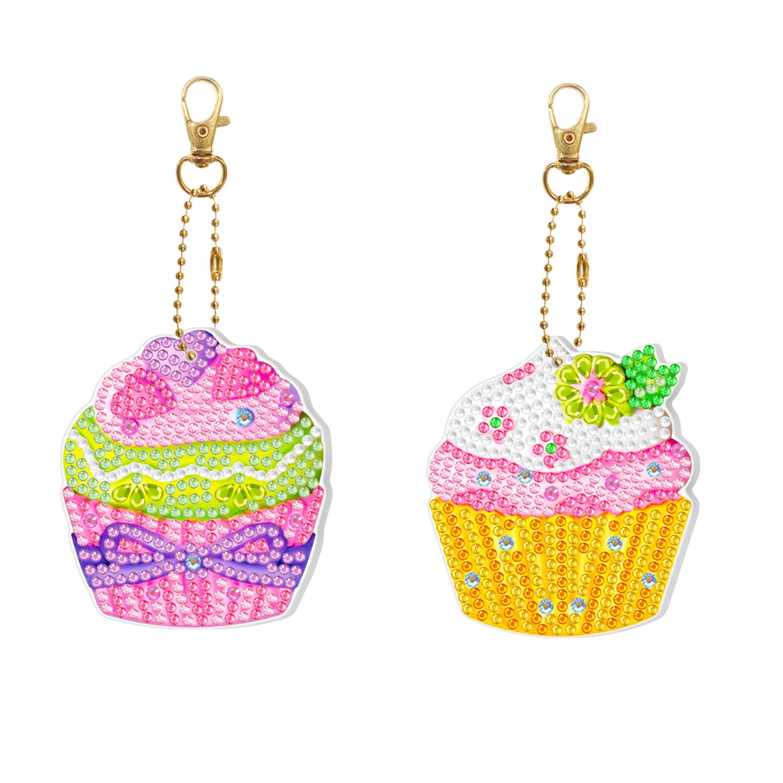2 Pieces Of 5D Diamond Painting DIY Keychain Double Sided Full Diamond Butterfly Cake Luminous Pendant Bag Accessories Toys: DYSK06