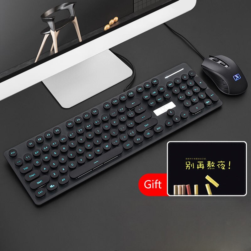 USB Wired Gaming Backlit Keyboard Mouse Combo Ergonomics Keyboard Optical Mouse For Macbook Lenovo Dell HP Asus Laptop Computer: Black
