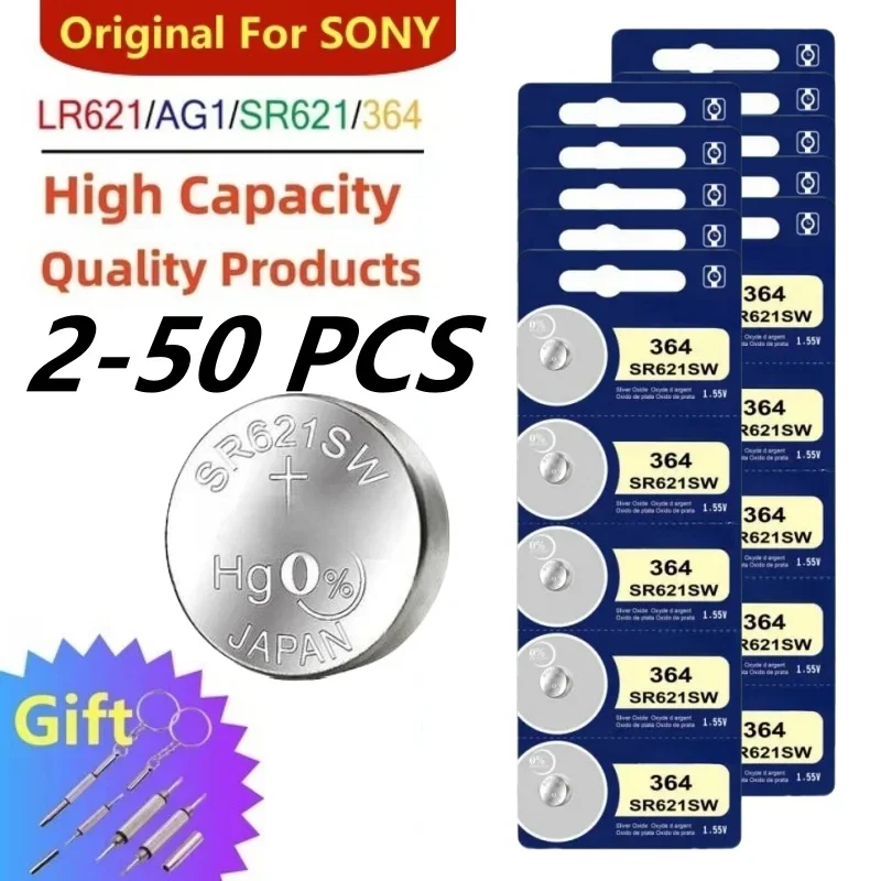 Oryginał dla SONY 364 SR621SW bateria 1,55 V baterie guzikowe robić zegarków zabawki zdalne baterie monetowe