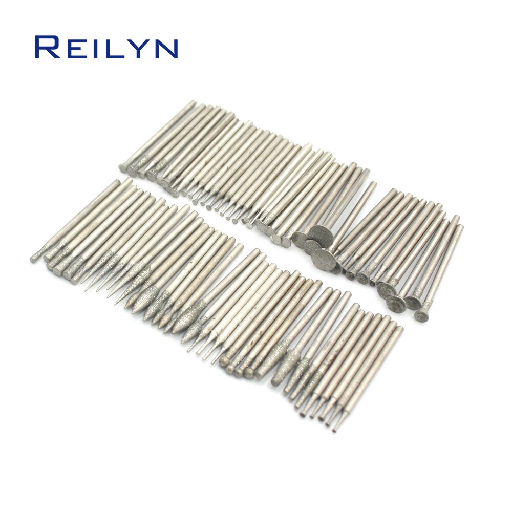 80 stücke/einstellen 2,35mm schaft schleifen Bits dremel werkzeuge polieren Schmirgel diamant Bits Peeling polieren Bits schleifen punkt