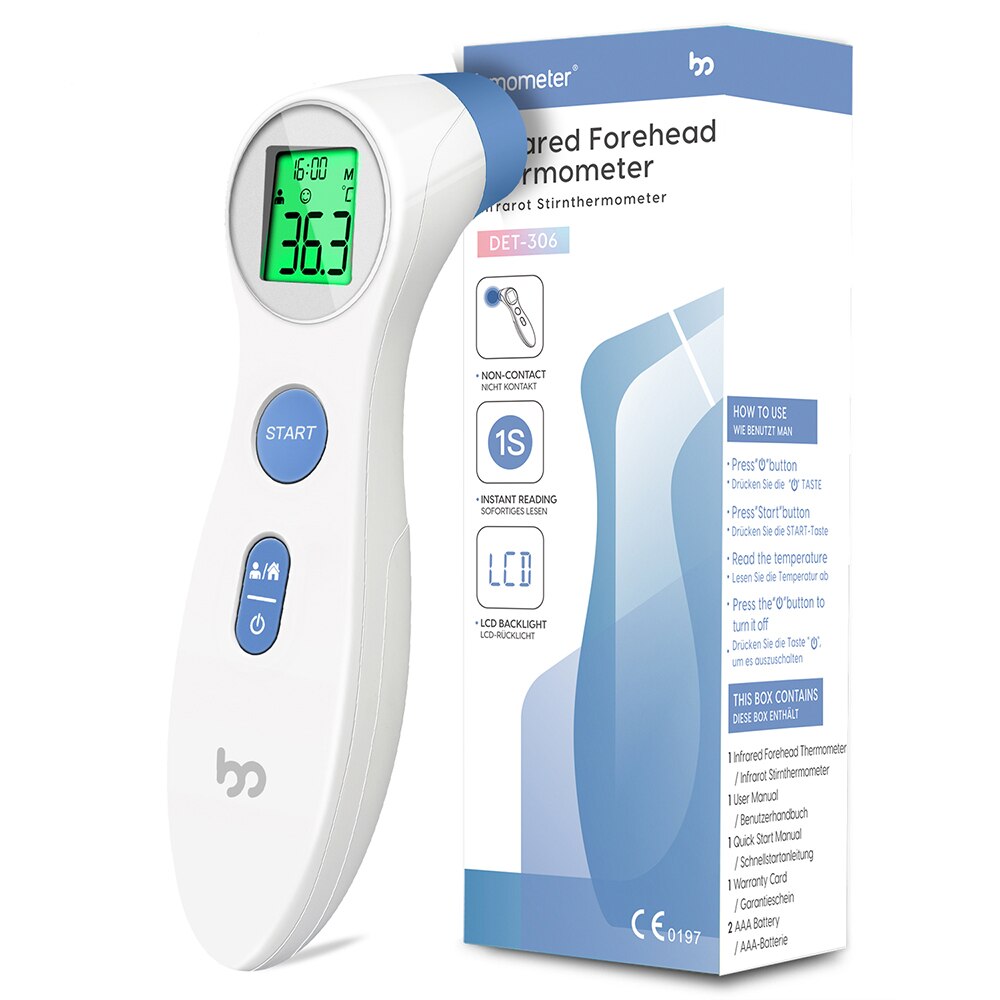 Femometer Non Contact Infrared Thermometer Digital Thermometer Fever Indicator Portable Termometro for Adult and Kids: Blue