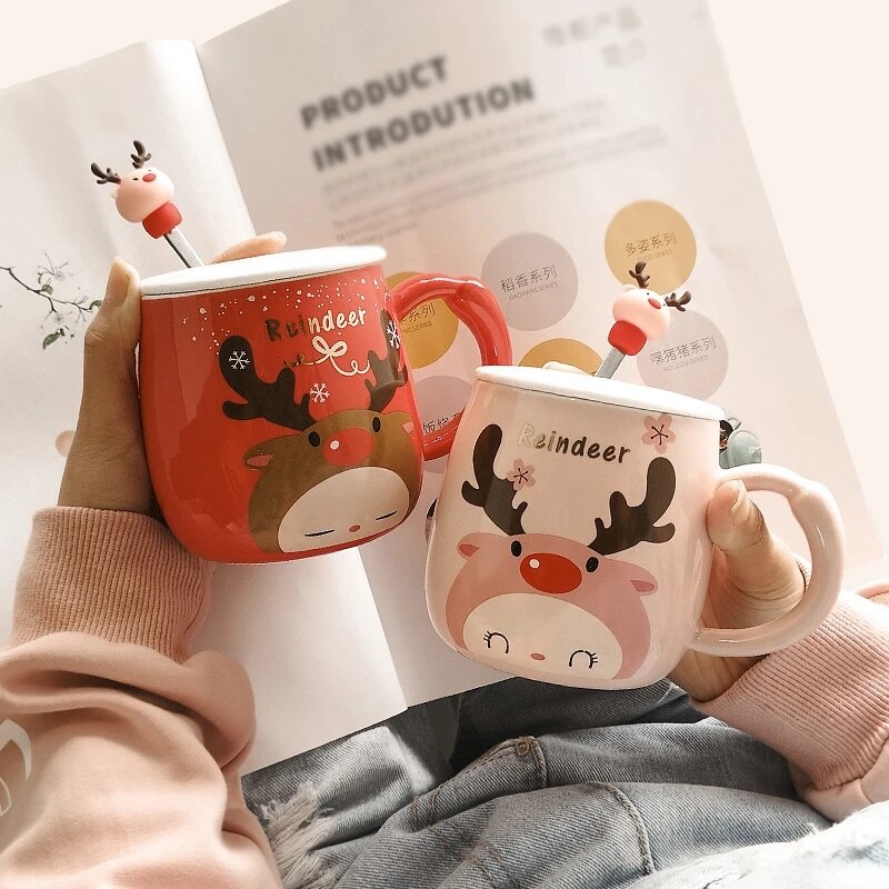 Christmas Ceramic Coffee Mug 3D Snowman Cartoon Milk Breakfast Cup Christmas