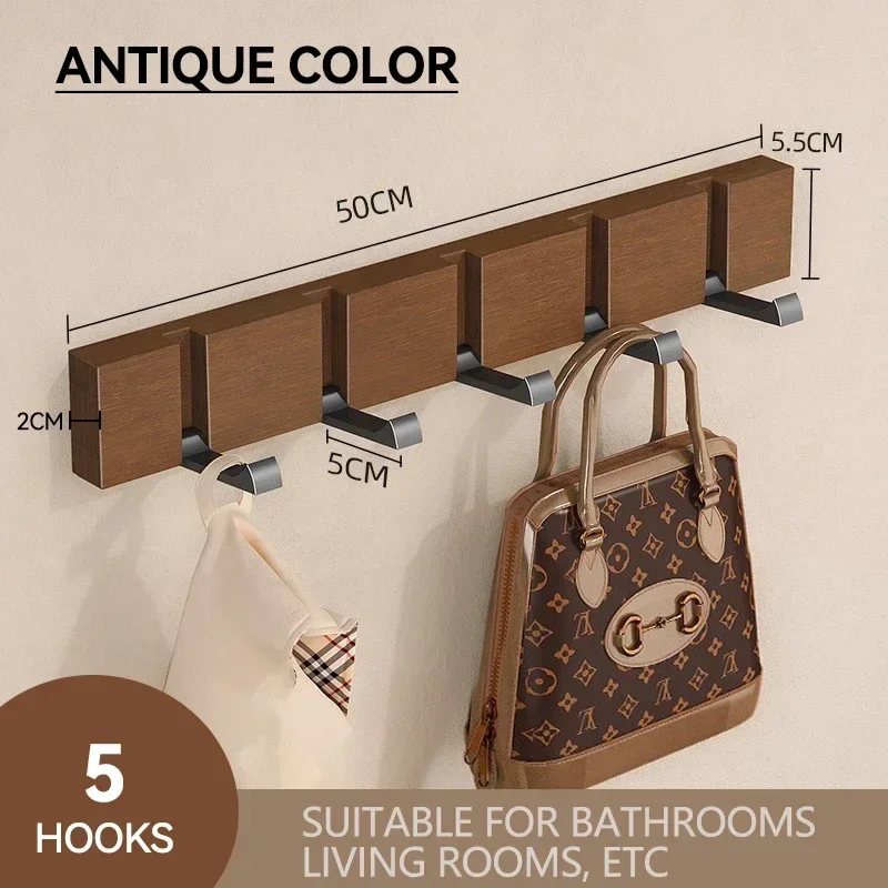 Opvouwbare Bamboe Onzichtbare Badkamerhaak Houten Ophanghaken Jas Handdoekhangers Huishoudelijke Boomstammen Witte Antieke Kleur Rijhouder: green