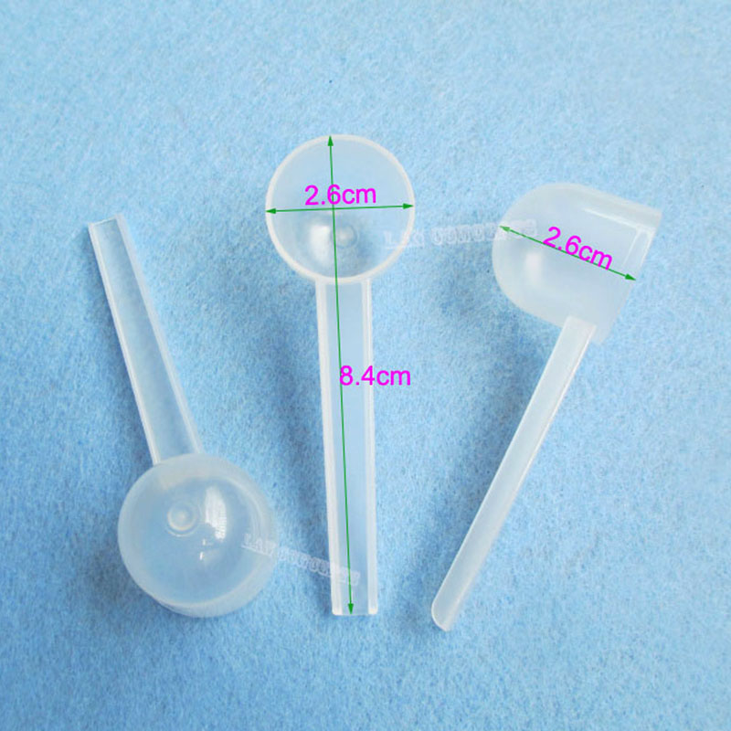 Cuillère à mesurer en plastique 5g 10ML | Outil de mesure, blanc bleu transparent 3 couleurs pour option, 100 pièces/lot: Transparent