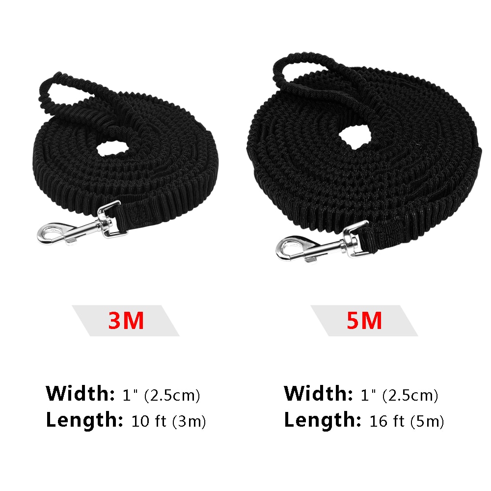 Laisse élastique en Nylon pour animaux de compagnie, longue pour le suivi des chiens, sangle antidérapante, avec poignée, entraînement à la marche, 3m 5m