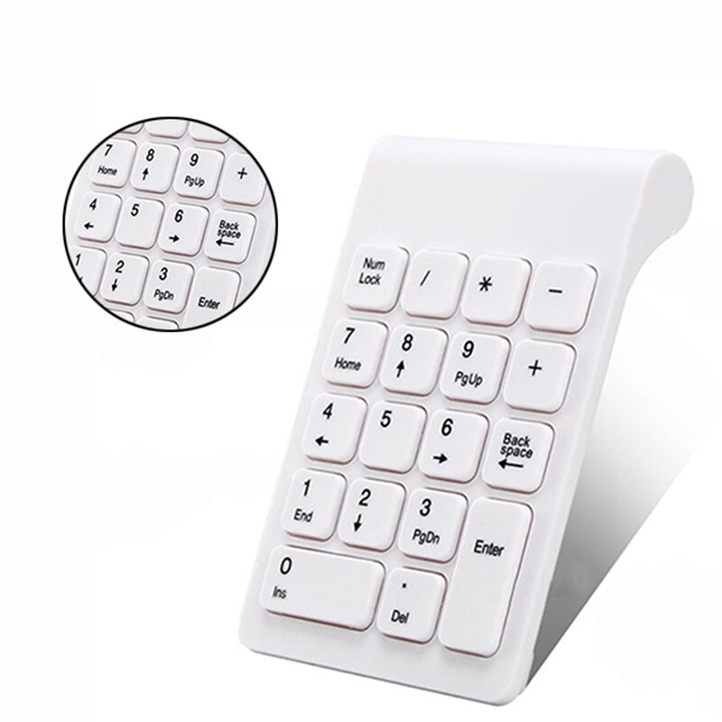 Wireless 2.4GHz 18 Keys Number Pad Numeric Keypad Keyboard for Laptop PC & Mac white