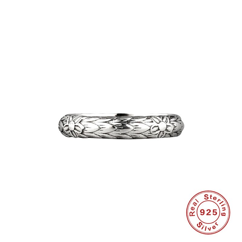 ROXI Vintage Flowers Leaves Rings for Women Girls Wedding Ring 925 Sterling Silver Finger Rings Engagement Ring Fine Jewelry