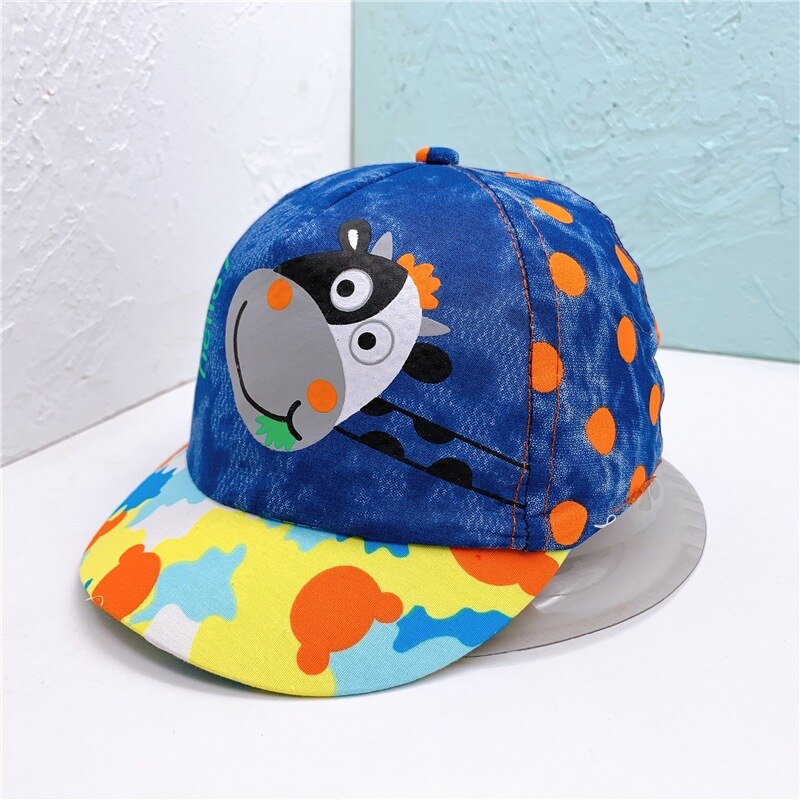 Zomer Baby Baseball Caps Cartoon Dot Koe Baby Jongen Meisje Zonnehoed Leuke Outdoor Verstelbare Baby Peuter Caps: orange dot