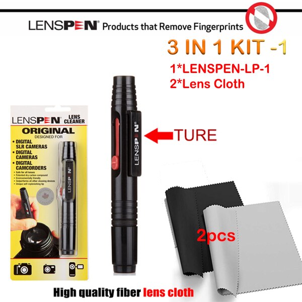 Lenspen 7 in 1 vestito di Pulizia Della Macchina Fotografica Della Penna Della Spazzola Carta per Lenti Panno di Pulizia di aria che soffia per Obiettivo Nikon canone Ottico obiettivo di vetro penna: 3 IN 1 Kit-1