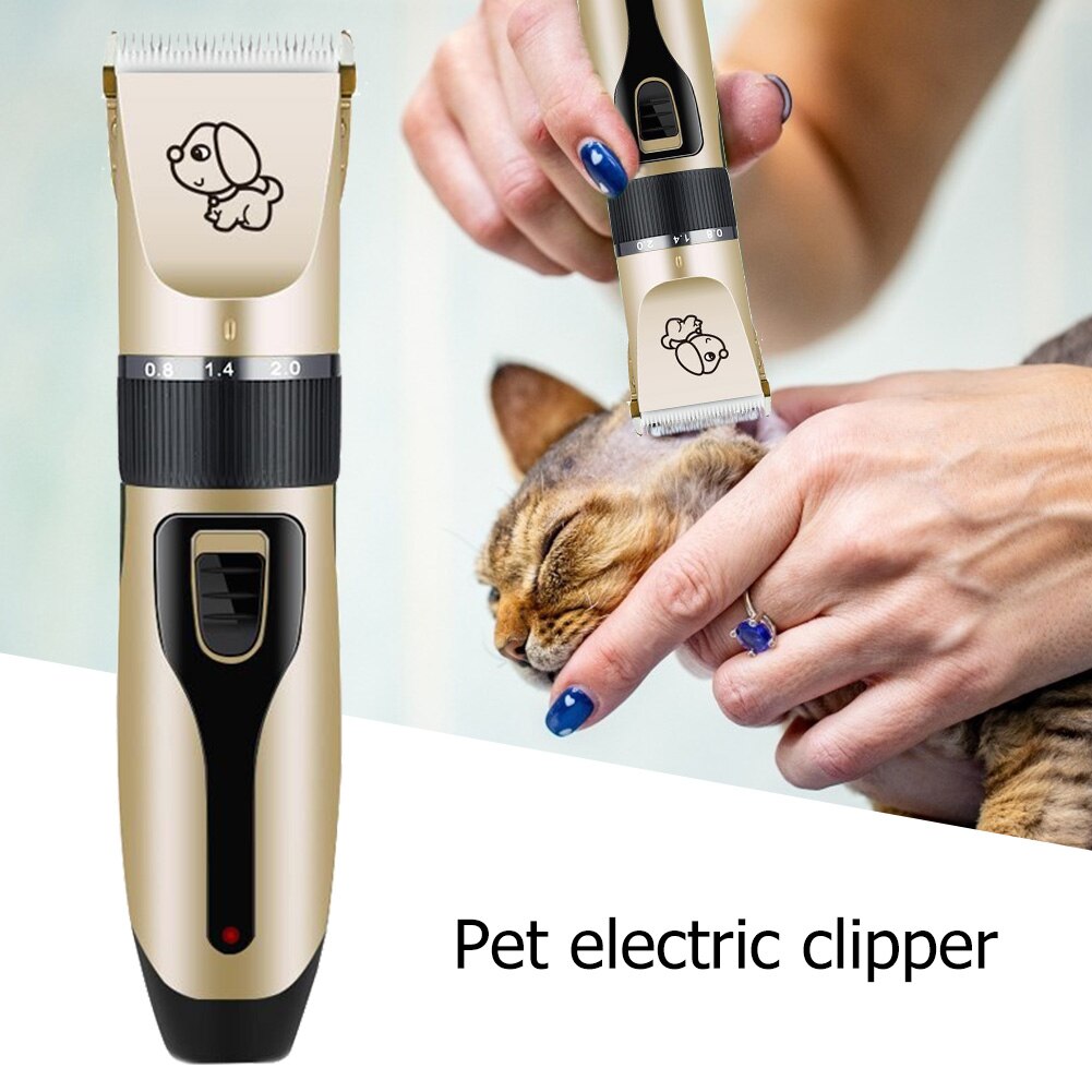 Hondentrimmer, stil snijapparaat, kattenhaartrimmer, usb-elektrische trimset, tondeuse, afstelbaar 3-6-9-12cm