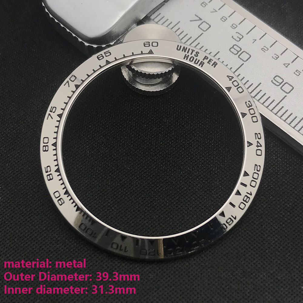 Daytona Geneigten Metall oder Keramik lünette einfüGen 39.3 * mm * 31,3mm Für Daytona uhr teile (Keine Leucht): Grün