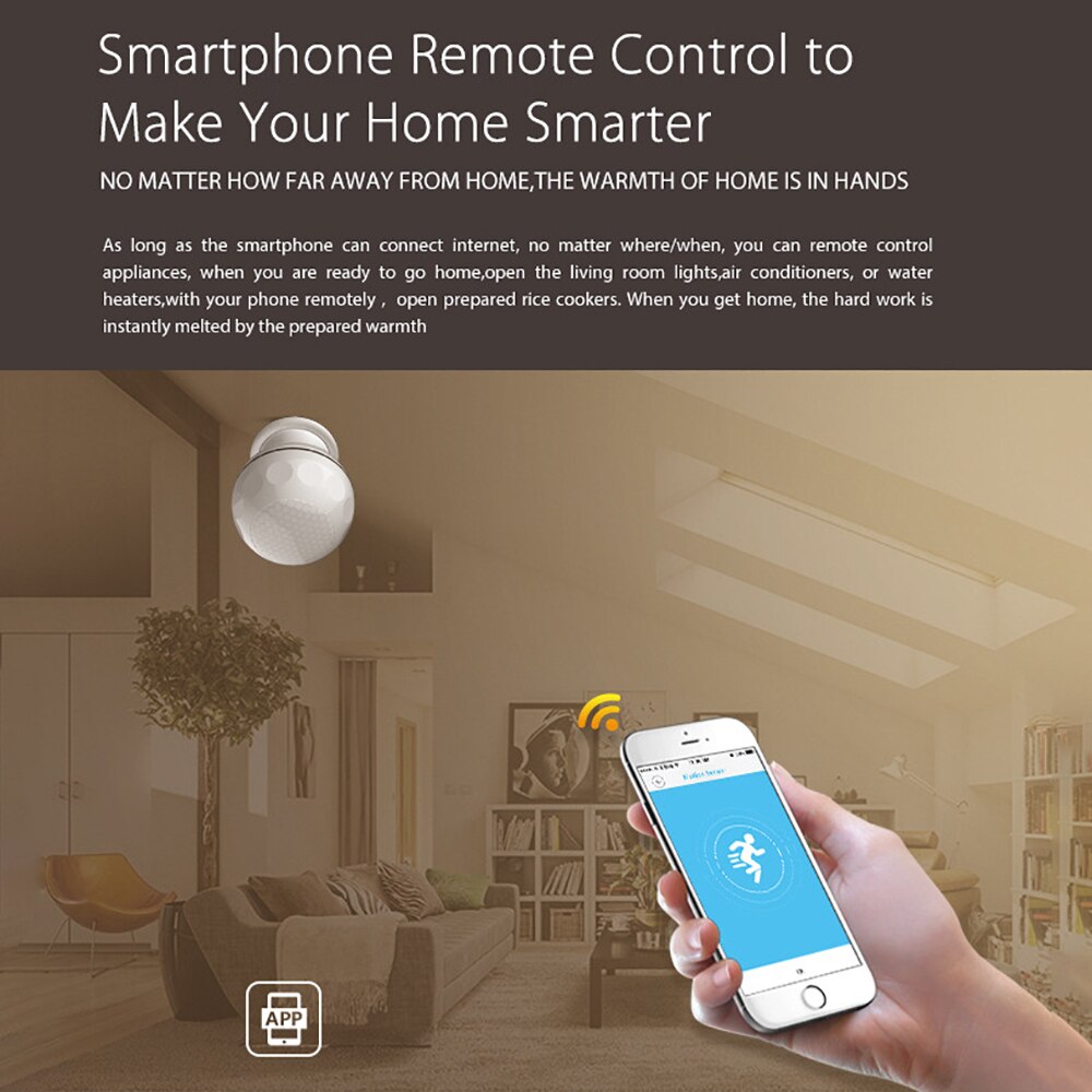 Tuya Smart Life WiFi PIR Motion Sensor Alarm Detector Infrared Wireless Super Mini Shape PIR Sensor Detector Home Alarm System