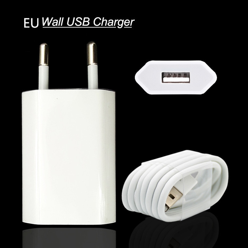 Snelle Oplaadkabel 5V 1A Plug Usb Charger Voor Iphone 6 6S Plus 7 8 X Xr Xs 11 Pro Max 5 S 5 Se Telefoon Data Sync Charge Draad: Charger and cable