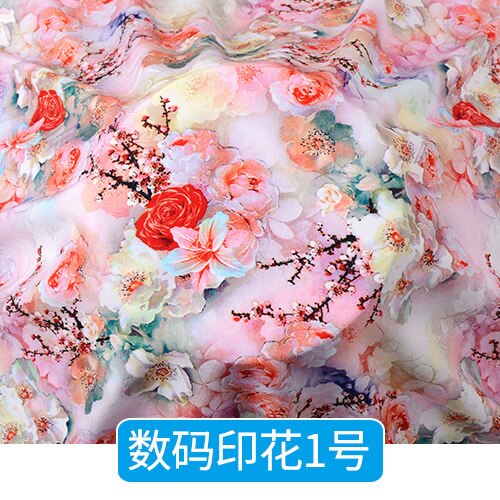 Digital Printing Cotton Silk Cloth Clothing Home Wear Dress Night Clothes Clothing Sewing Diy Rayon Fabric Cotton Fabric: 1