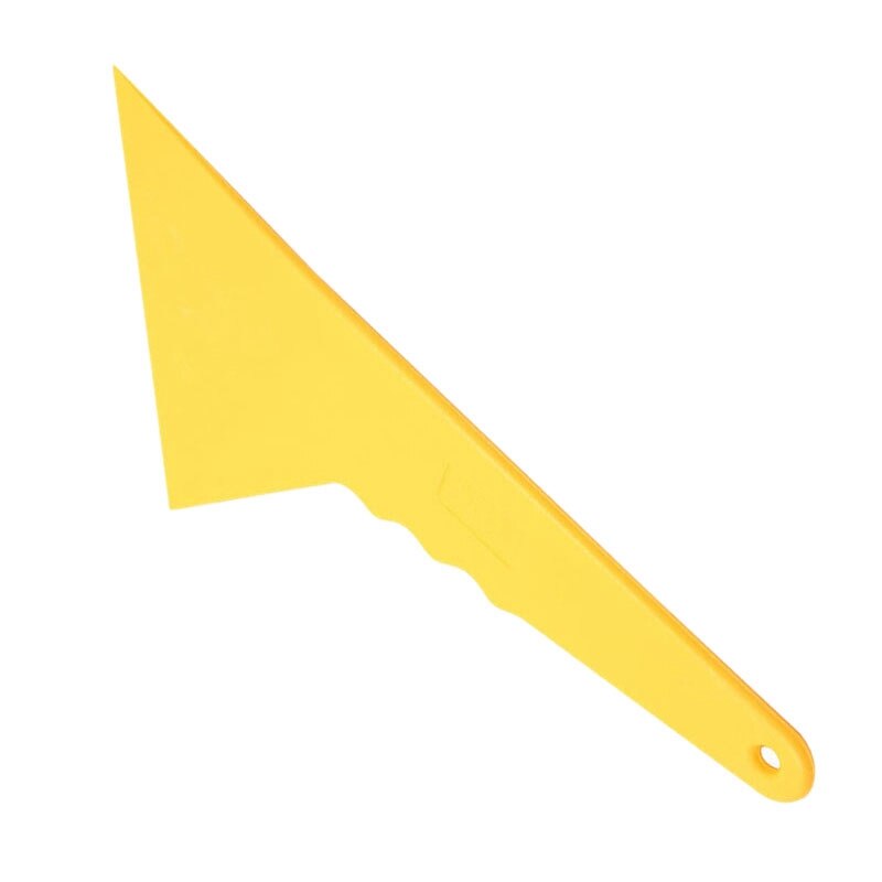 Plastic Yellow Auto Car Window Sticker Film Scraper Squeegee Cleaning Tool 23.6x12.3cm