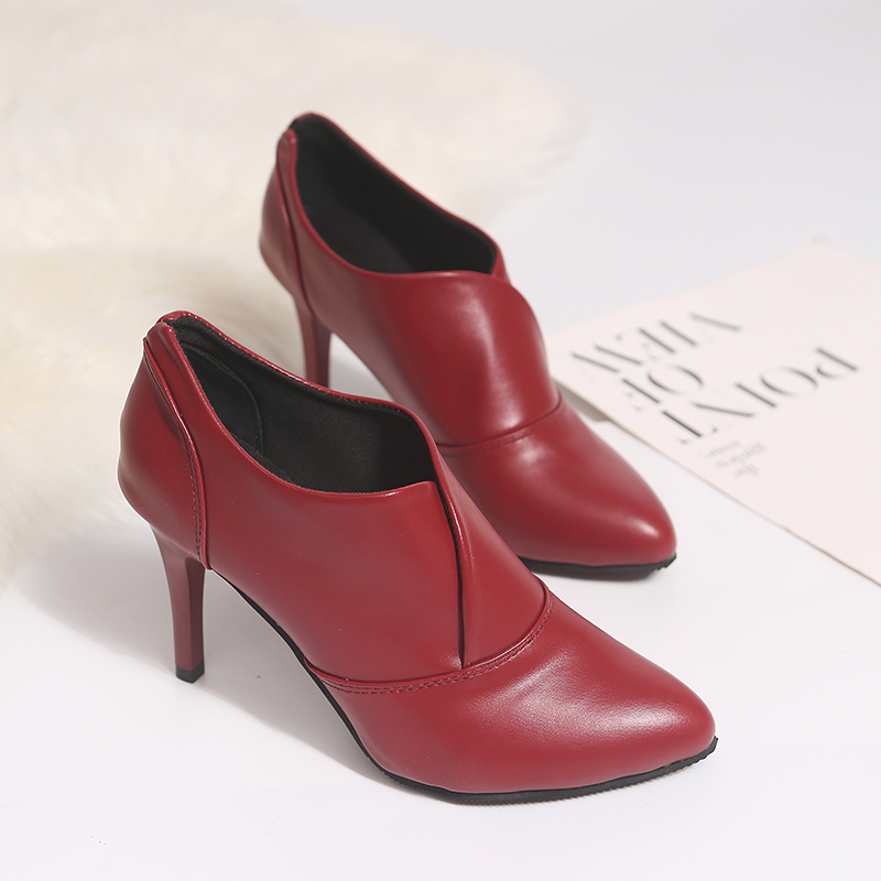 Aphixta 9cm stilettklackar stövlar kvinnor höstskor kvinna chelsea ankelboots spetsiga skor superhögklackade botas mujer