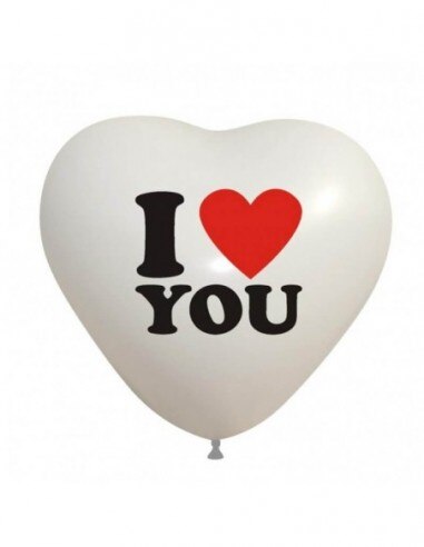 Ballon I Love U Hart 25cm Wit