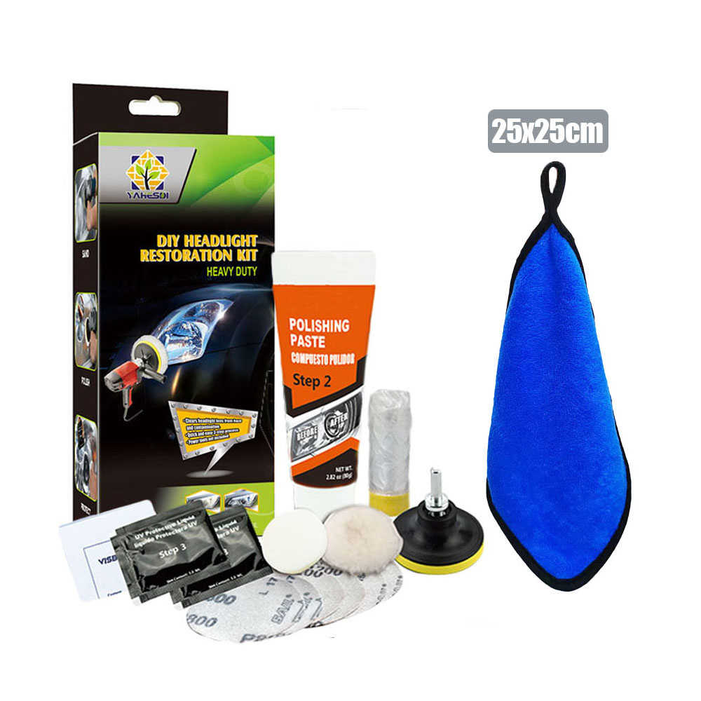Headlight Restoration Kit DIY Car Headlight Polishing Tool Remove Yellowing & Scratches,Anti-Fogging UV Coating: green