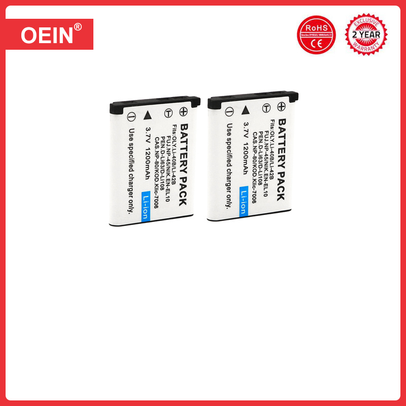 4Pcs Rechargeable Batterie Au Lithium 3.7V 1200mAh Li-40B Li 40B Li-42B Li 42B Batterie Pour NP-45 distillé 45 distillé 45A 45B 45S EN-EL10 1Pcs: RED