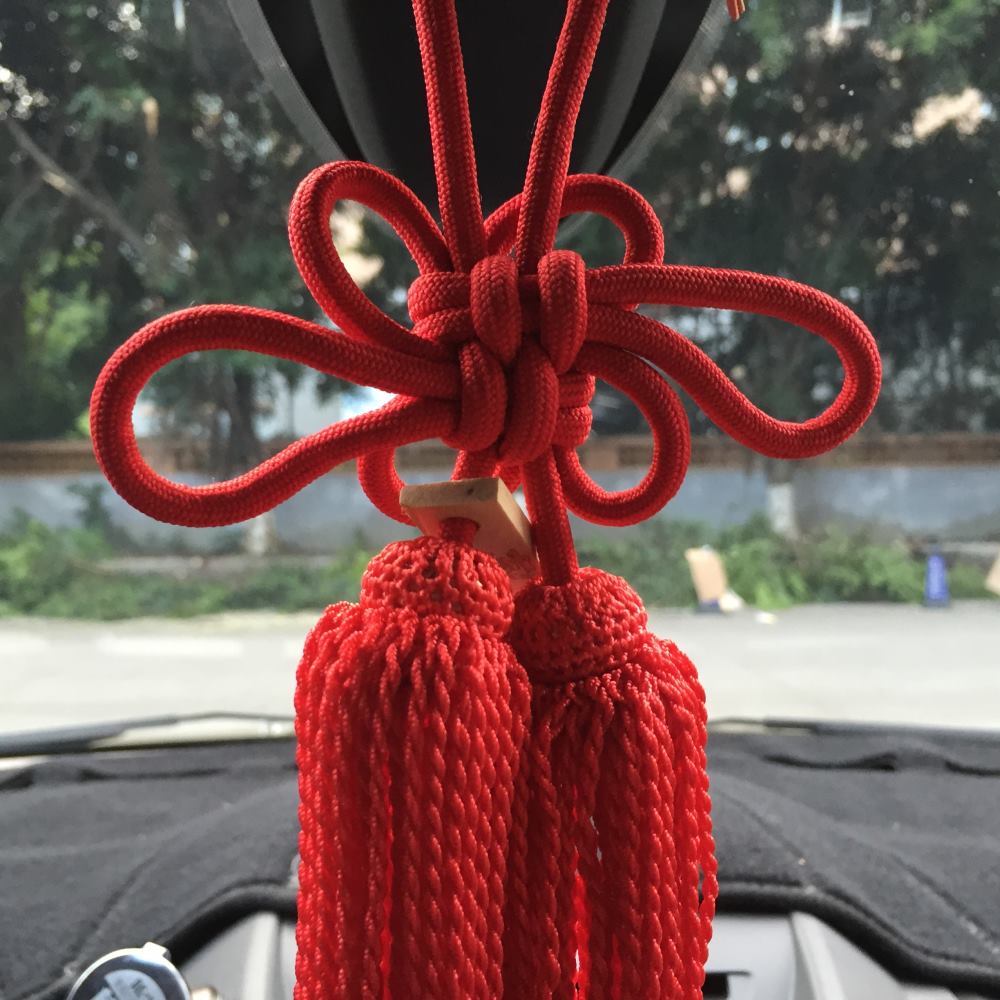 1 pièces JP jonction produire blanc Fusa Kiku noeud plus de couleurs pour voiture Auto rétroviseur fixation: Rouge