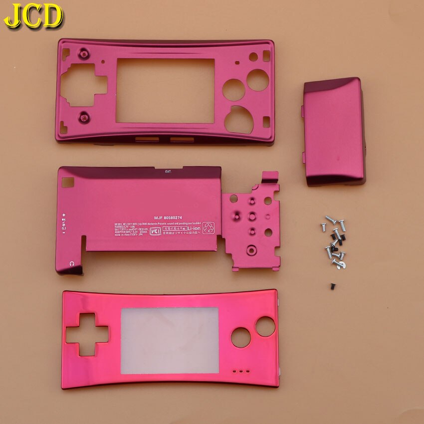 JCD 4 in 1 Metalen Behuizing Shell Case voor Nintend GameBoy Micro GBM Front Back Cover Faceplate Batterij Houder w /schroef