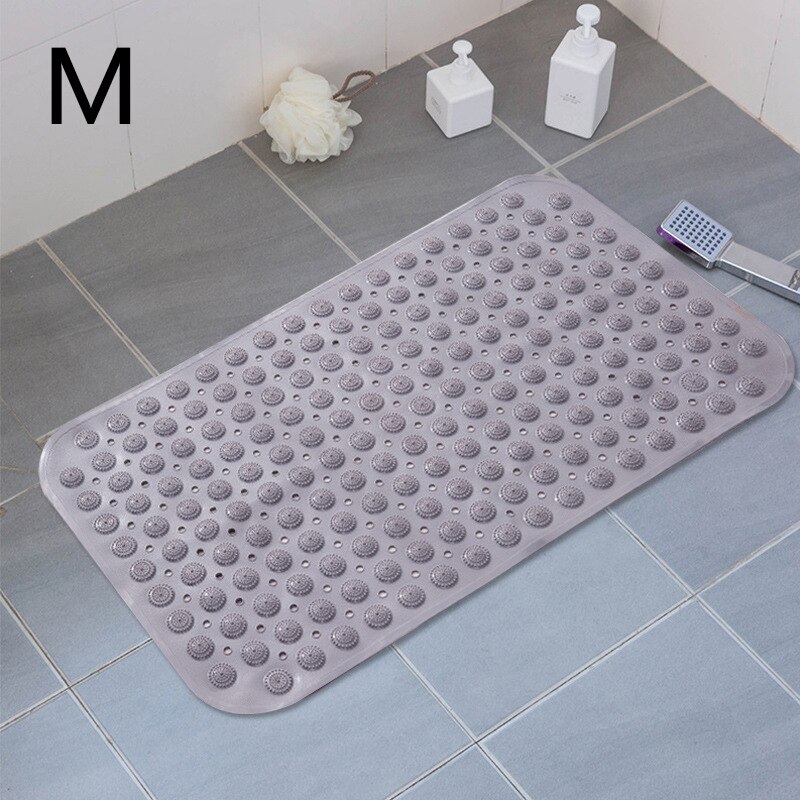 Long PVC Bath Mat Massage Bathroom Rugs Safety Anti Slip Shower Bathtub Mat Suction Cup Floor Mat Foot Pad 40x100cm: M