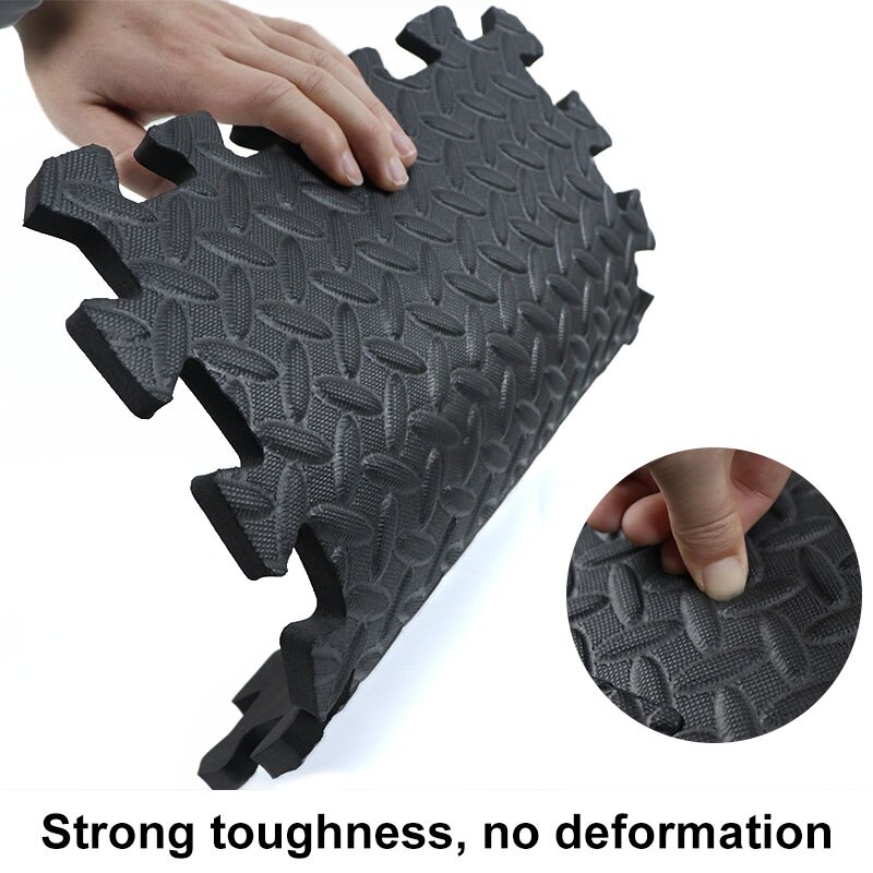 12 stk 30*30cm sportsbeskyttelse gym gulv eva leaf grain skridsikker splejsning gulvmåtte tykkere stødskum fitness yoga gummimåtter