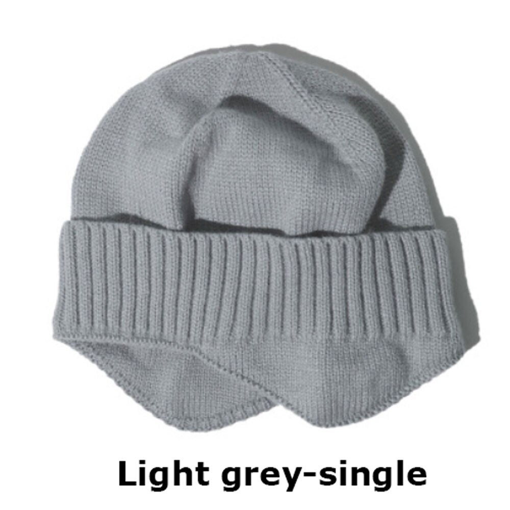 Bonnets de Ski à la pour hommes et femmes, en tricot, pour l'extérieur, extensibles, décontractés, doux et chauds, hiver: Light grey single