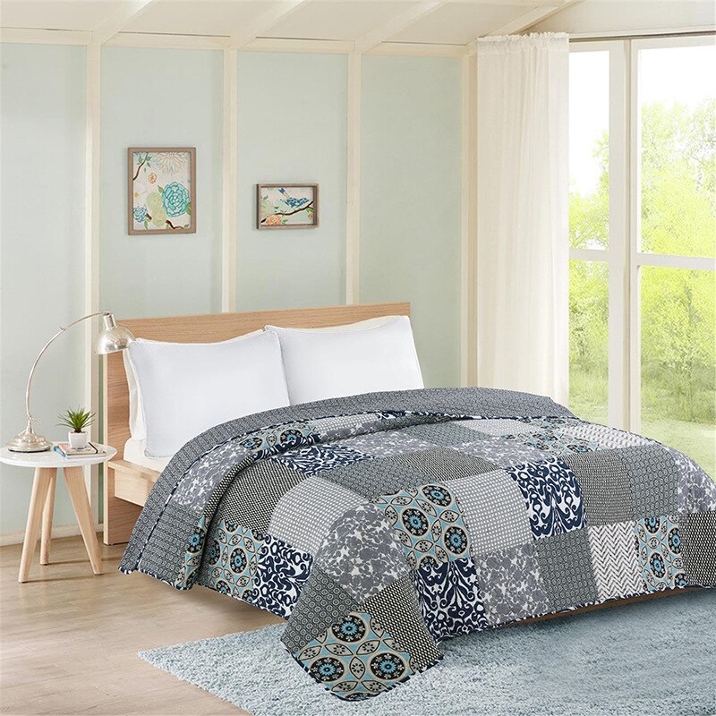 Beddengoed Zomer Gedrukt Quilts Dekens Patchwork Gewatteerde Dekbed Bed Cover Home Textiel Amerikaanse Lucht Cconditioning Quilt: 03