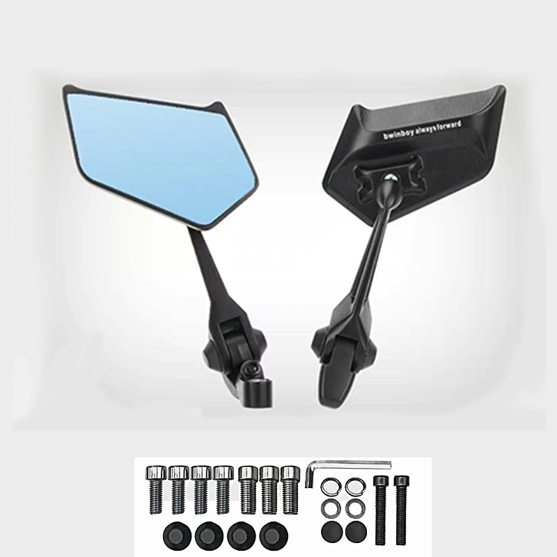 Espelho retrovisor universal para motocicleta, visão de campo grande, espelho convexo para scooter, ciclomotor, espelho retrovisor hiper nu, espelho lateral: Azul