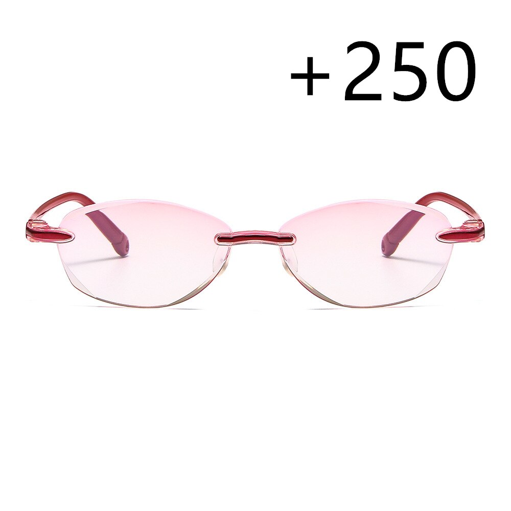 Ultralight Rimless Reading Glasses Anti Blue Light Radiation Computer Presbyopia Readers spectacleso Reader Glasses: 250