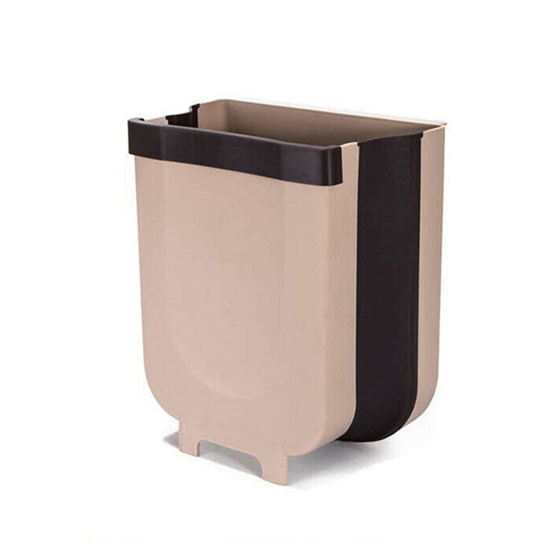 Folding Waste Bin Kitchen Cabinet Door Hanging Trash Car Garbage Can Home Room Garbage Hanging Toilet Retractable Basket
