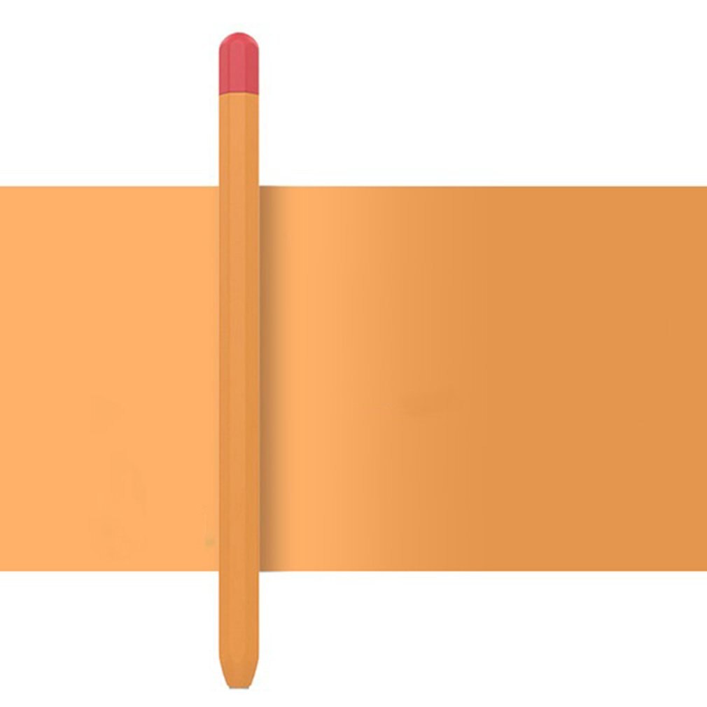 Suitable For Apple Pencil 1 Writing Pen Color Contrast Silicone Protective Cover Anti Slip And Anti Pen Cover: Orange