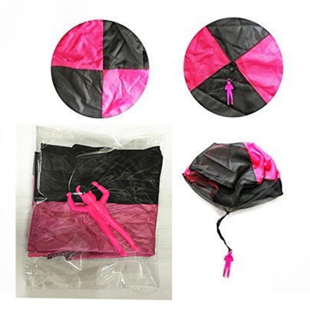 1 pçs mão jogando mini soldado pára-quedas engraçado brinquedo criança jogo ao ar livre brinquedos educativos voar parachute esporte para crianças brinquedo: Rosa
