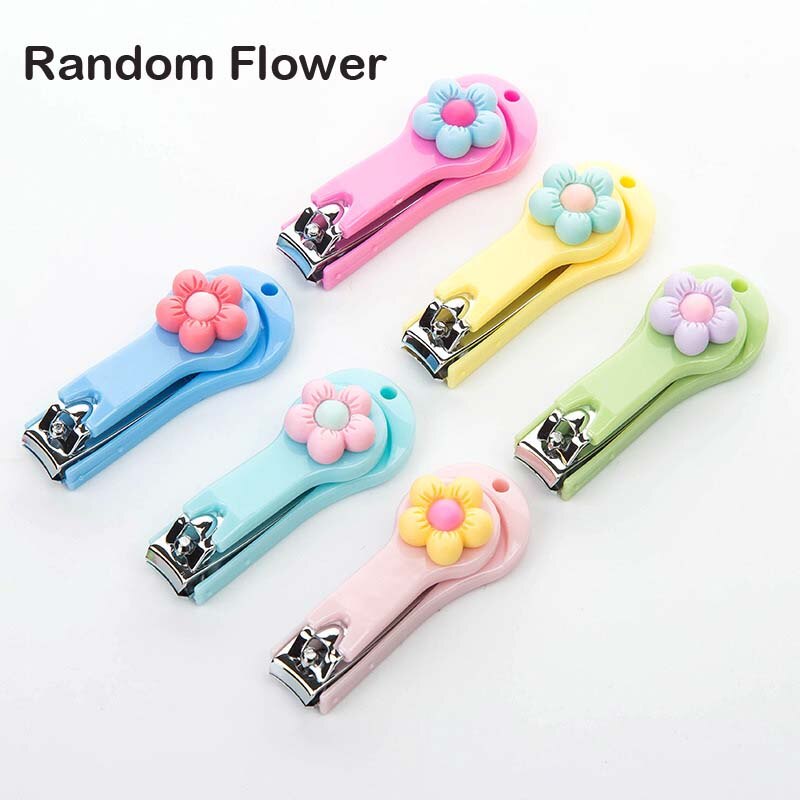 Coupe-ongles avec couvercle pour bébé, 1 pièce, couronne, enfants, doigts, orteils, outil de manucure, soins des ongles pour enfants: Random 1Pcs Flower