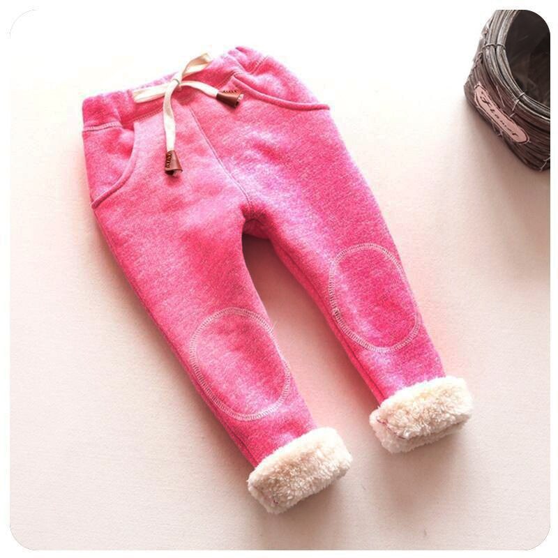 BibiCola-pantalons chauds pour bébés garçons | Pantalons d'hiver pour -né, pantalons de sport pour bébés filles, épais en coton et en velours décontracté décontractés: Rose / 12M