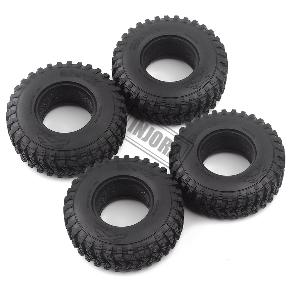 4PCS 1.9" Rubber Voodoo KLR Wheel Tires 105*35mm for 1:10 RC Crawler Axial SCX10 D90 TF2 MST Tamiya