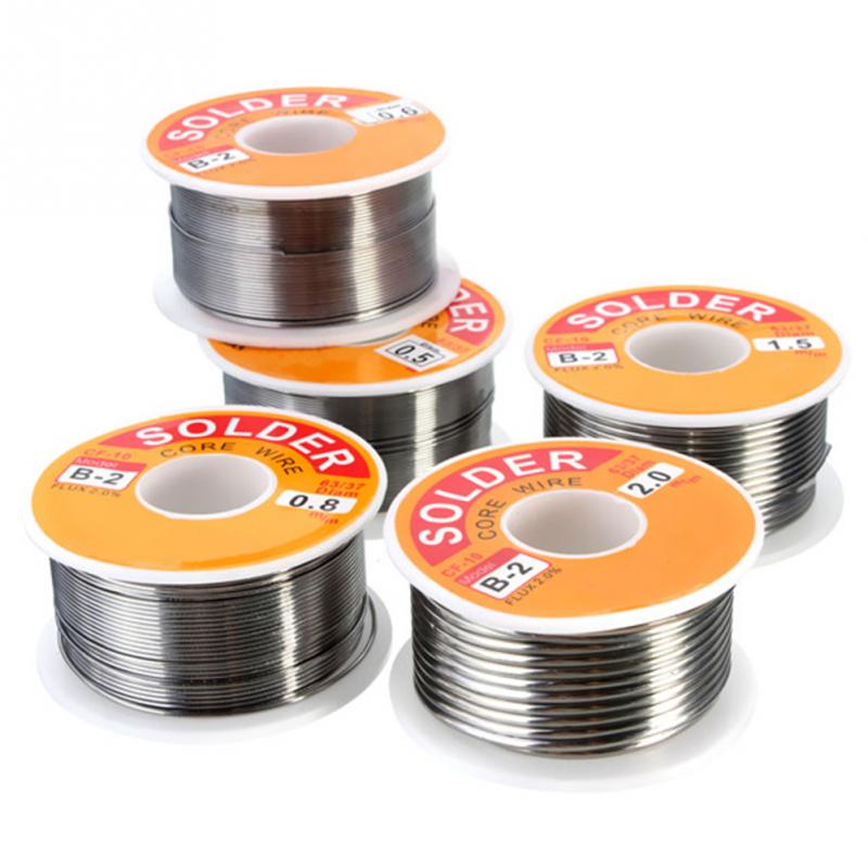 100g 0,6/0,8/1/1, 2 63/37 flujo 2.0% 45FT estaño Alambre de estaño colofonia de fundido núcleo de soldadura de alambre de soldadura rollo No-limpio