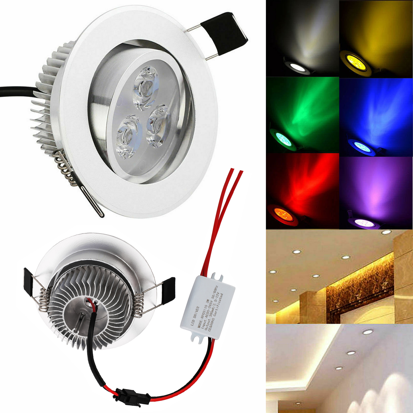 8 farben 6W LED Einbau Decke Downlight Ultra Helle Lampe AC 220V 110V mit Fahrer Unten Licht scheinwerfer für Heimat Hotel Dekor